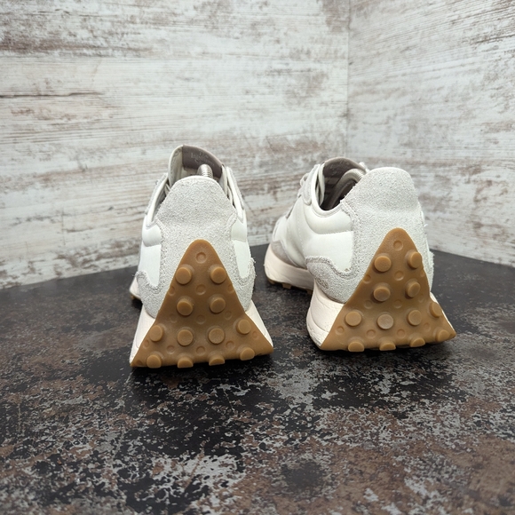 New Balance White and Tan Athletic Sneakers - Picture 5 of 7